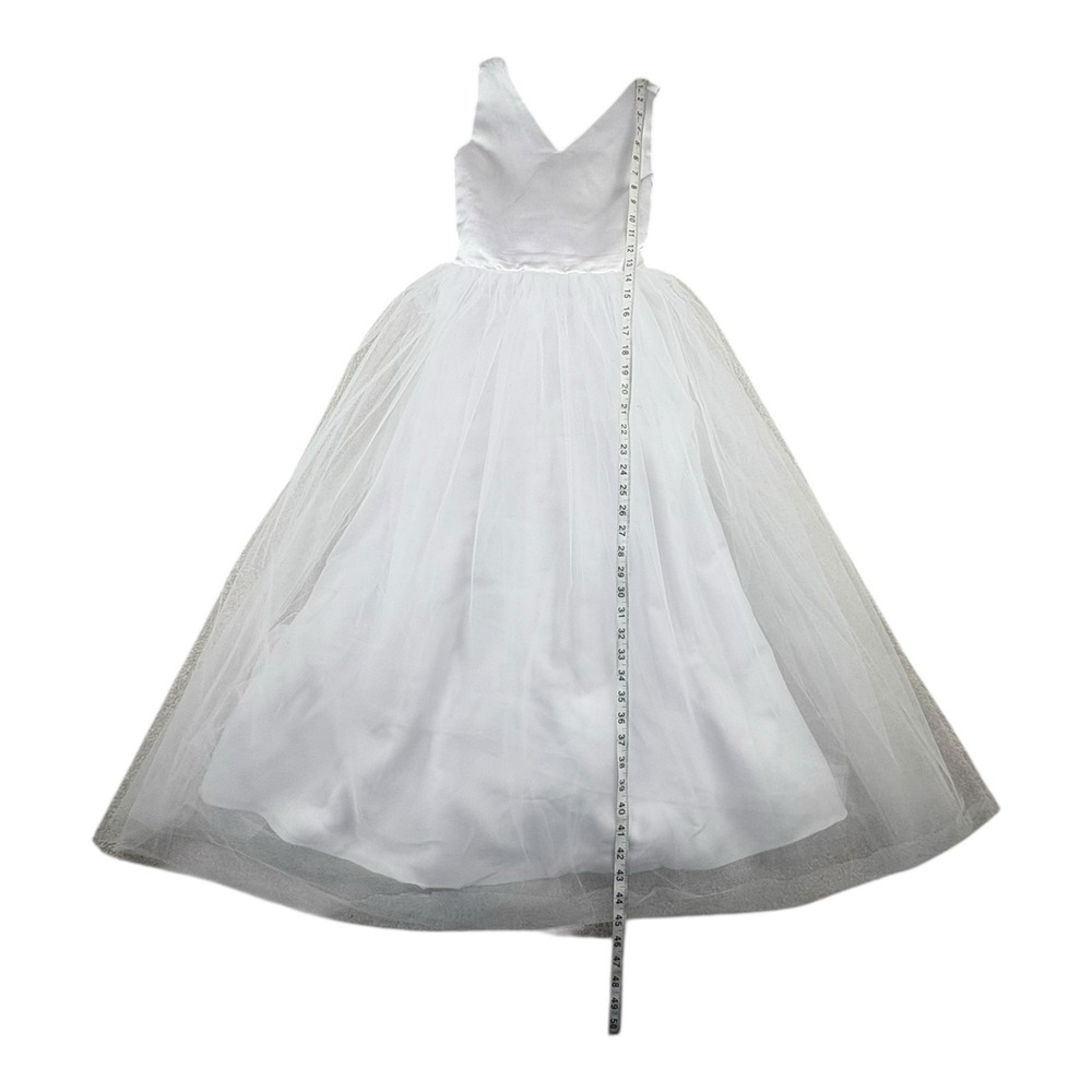 Unbranded Girls White Tulle Dress Size 12 Flower‎ Girl Special Occasion - Picture 6 of 8